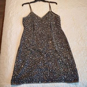 Beaded black party dress